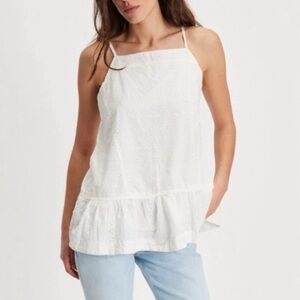 Free People Ivory Eyelet Tunic Top XL NWT 🤍🤍🤍